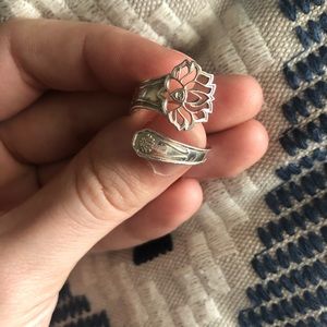 Silver Lotus Spoon Ring